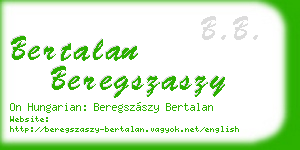 bertalan beregszaszy business card